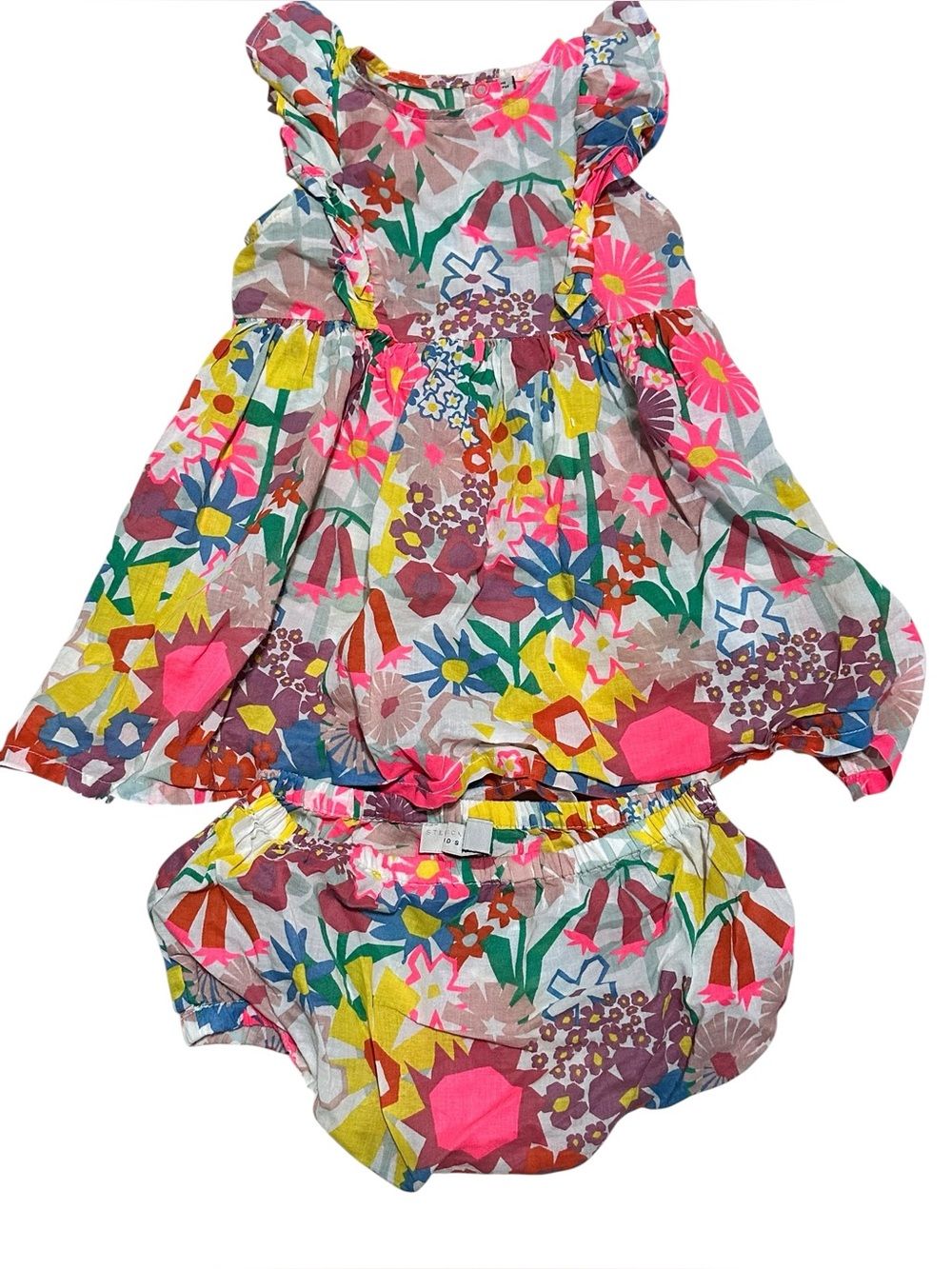 Stella McCartney Kids Floral Cotton Dress & Bloomers Set - Multicolor 9 months